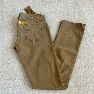 Robin's Jean Brown Jeans with Gold Accents